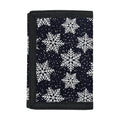 Blue And Silver Snowflake Pattern Print Trifold Wallet
