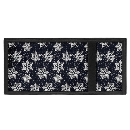 Blue And Silver Snowflake Pattern Print Trifold Wallet