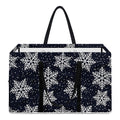 Blue And Silver Snowflake Pattern Print Utility Tote Bag