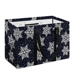 Blue And Silver Snowflake Pattern Print Utility Tote Bag