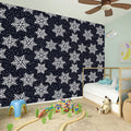 Blue And Silver Snowflake Pattern Print Wall Sticker