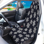 Blue And Silver Snowflake Pattern Print Waterproof Car Seat Cover