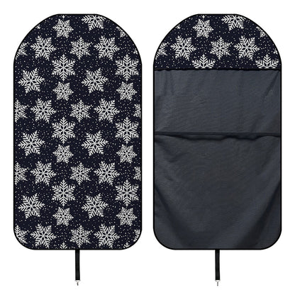 Blue And Silver Snowflake Pattern Print Waterproof Car Seat Cover