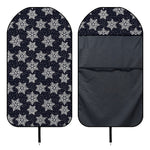 Blue And Silver Snowflake Pattern Print Waterproof Car Seat Cover