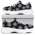 Blue And Silver Snowflake Pattern Print White Chunky Shoes