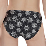 Blue And Silver Snowflake Pattern Print Women's Panties
