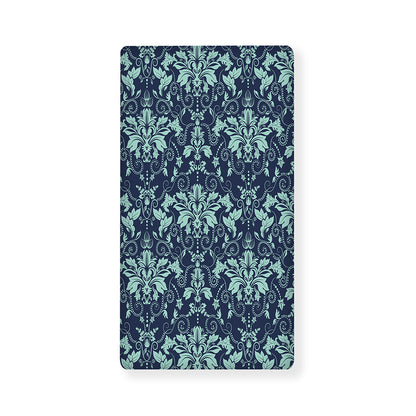 Blue And Teal Damask Pattern Print Baby Crib Sheet