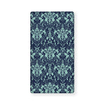 Blue And Teal Damask Pattern Print Baby Crib Sheet
