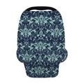 Blue And Teal Damask Pattern Print Baby Seat Cover