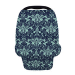 Blue And Teal Damask Pattern Print Baby Seat Cover