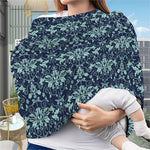 Blue And Teal Damask Pattern Print Baby Seat Cover