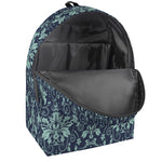 Blue And Teal Damask Pattern Print Backpack