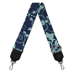 Blue And Teal Damask Pattern Print Bag Strap