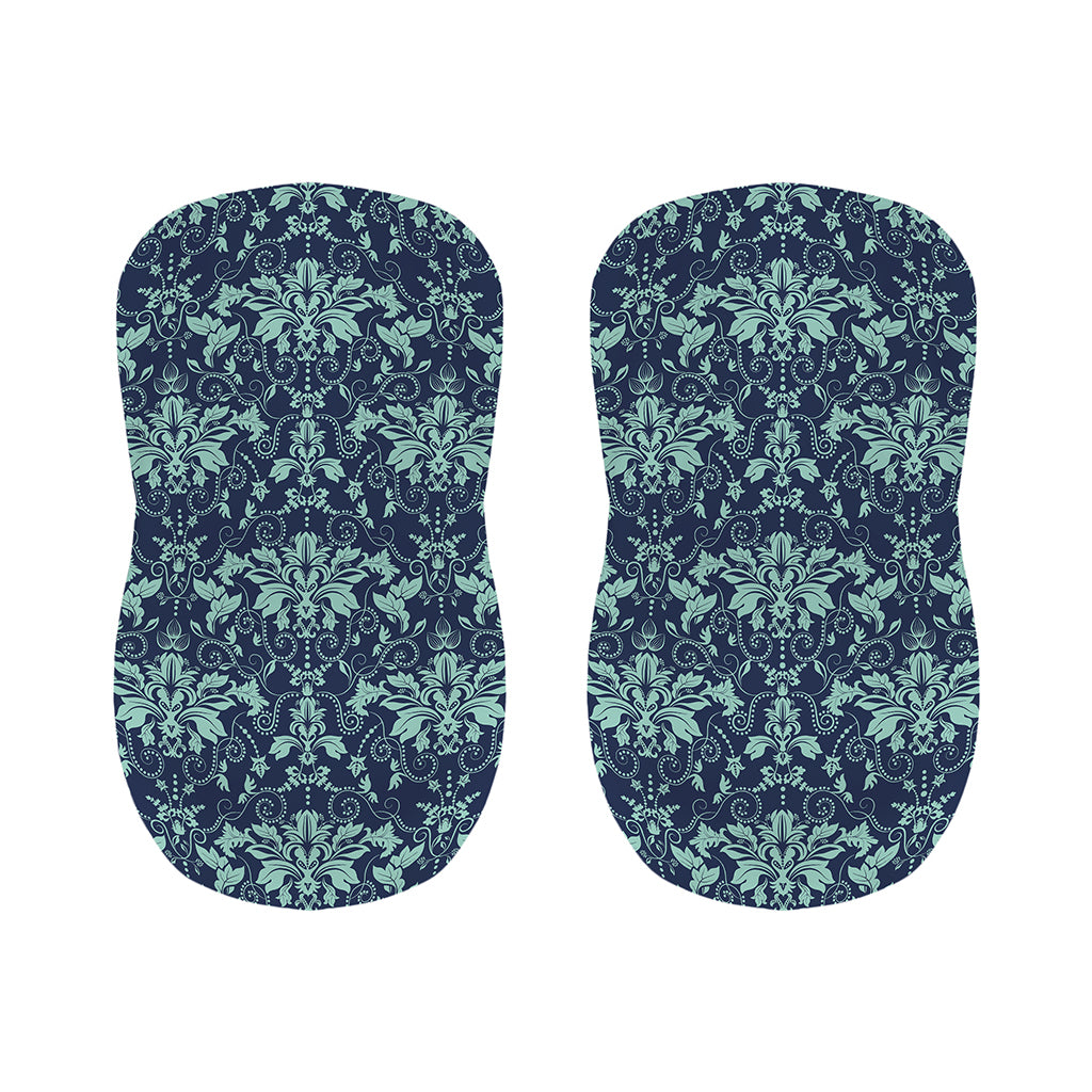 Blue And Teal Damask Pattern Print Bar Stool Covers