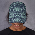 Blue And Teal Damask Pattern Print Baseball Cap