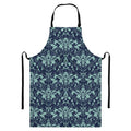 Blue And Teal Damask Pattern Print Bib Apron With Pocket