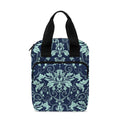 Blue And Teal Damask Pattern Print Bible Tote Bag