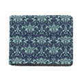 Blue And Teal Damask Pattern Print Bifold Wallet