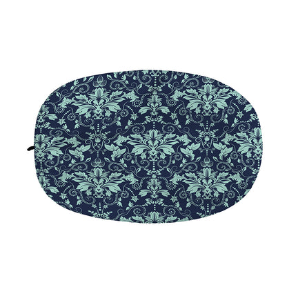 Blue And Teal Damask Pattern Print Car Side Mirror Covers