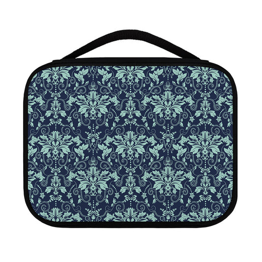 Blue And Teal Damask Pattern Print Classic Bible Case