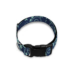 Blue And Teal Damask Pattern Print Dog Collar