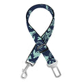 Blue And Teal Damask Pattern Print Dog Seat Belt
