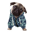 Blue And Teal Damask Pattern Print Dog Zip Up Hoodie