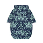 Blue And Teal Damask Pattern Print Dog Zip Up Hoodie