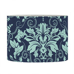 Blue And Teal Damask Pattern Print Drum Lamp Shade