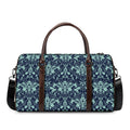 Blue And Teal Damask Pattern Print Duffel Bag