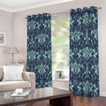 Blue And Teal Damask Pattern Print Extra Wide Grommet Curtains