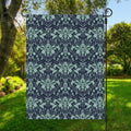 Blue And Teal Damask Pattern Print Garden Flag
