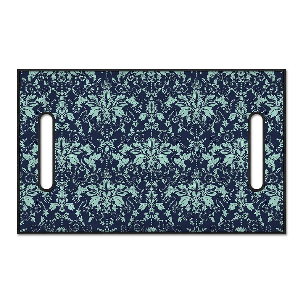 Blue And Teal Damask Pattern Print Golf Cart Seat Cover