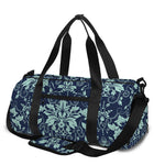 Blue And Teal Damask Pattern Print Gym Bag