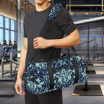 Blue And Teal Damask Pattern Print Gym Bag