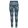 Blue And Teal Damask Pattern Print High-Waisted Pocket Leggings