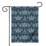 Blue And Teal Damask Pattern Print House Flag