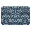 Blue And Teal Damask Pattern Print Indoor Door Mat