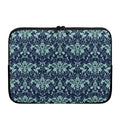 Blue And Teal Damask Pattern Print Laptop Sleeve