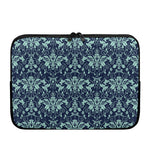 Blue And Teal Damask Pattern Print Laptop Sleeve