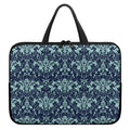 Blue And Teal Damask Pattern Print Laptop Sleeve With Handle