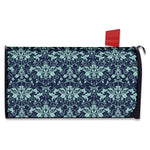 Blue And Teal Damask Pattern Print Mailbox Cover