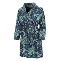 Blue And Teal Damask Pattern Print Men's Bathrobe