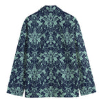Blue And Teal Damask Pattern Print Men's Blazer