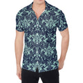 Blue And Teal Damask Pattern Print Men's Shirt