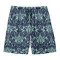 Blue And Teal Damask Pattern Print Men's Swim Trunks