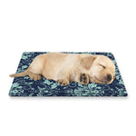 Blue And Teal Damask Pattern Print Pet Cooling Mat Cover