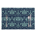Blue And Teal Damask Pattern Print Placemat