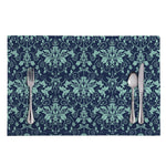 Blue And Teal Damask Pattern Print Placemat