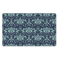 Blue And Teal Damask Pattern Print Polyester Doormat